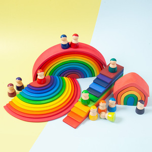 <span class=keywords><strong>Blocchi</strong></span> da Costruzione Arcobaleno per Bambini Giocattoli Educativi Montessori Set di <span class=keywords><strong>Blocchi</strong></span> <span class=keywords><strong>in</strong></span> <span class=keywords><strong>Legno</strong></span> - Product Image 1