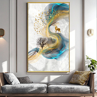 Cadre d'art mural en porcelaine de cristal moderne de luxe Design créatif simple pour la peinture décorative de salon
