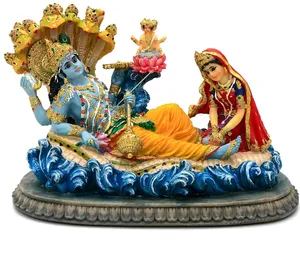 힌두교 신의 수지 동상 주 비슈누 종교 동상. 가정 장식