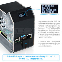 Kit NAS Mini Tower GeeekPi para Raspberry Pi con Pantalla Ice Tower de 0.96 Pulgadas para Raspberry Pi 4B (Modelo B)