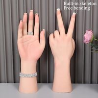Modèle de main féminine réaliste en silicone, main artificielle avec doigts flexibles, mannequin en silicone pour la présentation de bijoux et la pratique