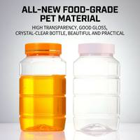 Pot en plastique transparent hermétique de qualité alimentaire épaissi 720 ml, bouteille en plastique pour miel avec couvercle