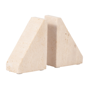 Fermalibri triangolari in travertino, accessori moderni ed eleganti per libreria, decorazioni da tavolo per la casa. - Product Image 2