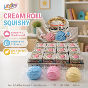 Jouet Squishy en forme de rouleau de crème, à récupération lente, anti-stress, doux à presser, sûr et non toxique, <span class=keywords><strong>pour</strong></span> enfants et adultes, idéal comme cadeau de fête - Product Image 5