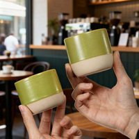 Tasse à café en céramique sans poignée avec logo personnalisé, tasse à expresso en argile mate, 100 ml, 180 ml, 230 ml, 350 ml, tasse à cappuccino en céramique