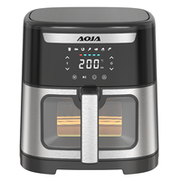 Friteuse à air chaud numérique 6,5 L 1500 W à double chauffage avec fenêtre visible et écran couleur, certifiée CE CB