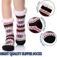 Personnalisé Tricot Confortable Polaire Sol Douillet Hiver Femmes Noël Chaud Acrylique Chaussons Chaussettes