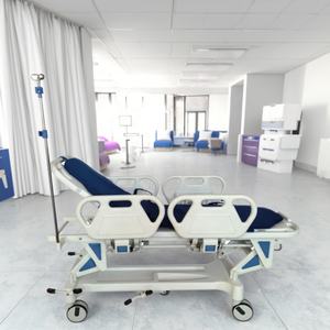 Hospital Furniture Metal Healthcare <strong>Transfer</strong> <strong>Trolley</strong> Infusion 70 Adjustable Back Rest Central Braking System For School Use - Product Image 5