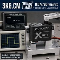 Micro Servo XQ-S1009F 7.7g 3kg Servo numérique sans noyau étanche à engrenages en aluminium profil bas 7.4V pour aile d'avion RC et UAV