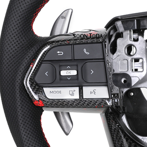 พวงมาลัยหนังแท้แบบเจาะรูครึ่งวงคาร์บอนไฟเบอร์ LED รุ่นคลาสสิก SOON TODA สำหรับรถยนต์แลนด์ครุยเซอร์ LC300 ปราโด ฟอร์จูนเนอร์ ไฮลักซ์ GR - Product Image 2