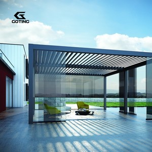 Pérgola Bioclimática Motorizada para Jardín Exterior, Impermeable, con Techo de Aluminio y Persianas Ajustables - Product Image 3