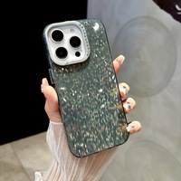 Coque de téléphone tendance à paillettes pour iPhone 11-17, coque de luxe en PC avec paillettes brillantes et protection d'appareil photo en strass étincelant