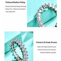 Bagues d'éternité de luxe en zircone cubique de qualité 5A, taille marquise - Bijoux de mariage en argent plaqué rhodium pour femmes