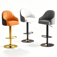 Ensemble de 2 tabourets de bar populaires Sandalyesi, tabourets en cuir PU, chaise de bar rouge, sièges confortables à haute densité