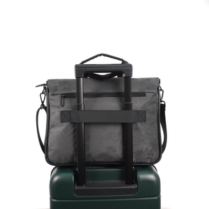 Nueva funda para portátil de negocios con tapa abatible, impermeable, de gamuza, con bolso de mano con cremallera gris oscuro - Product Image 6