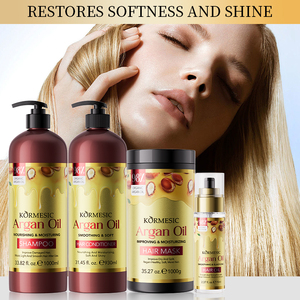 KORMESIC Private Label Argan Oil & Keratin Scalp Nourishing Hair Care Wash Set Moisturizing Anti-Dandruff Essence Shampoo Mask - Product Image 3