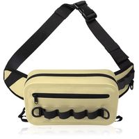 Sac banane de pêche antichoc double face en PVC avec panneau arrière en maille pour hommes pêcheurs, pêche en rivière, aventure en plein air, organisation
