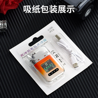 Dericsson Mini briquet de charge coupe-vent transparent avec affichage du niveau de batterie et allume-cigare à lumière LED froide