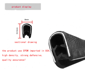 شريط مطاطي مضاد للتصادم 10 * 7 مم، شريط حماية من البلاستيك PVC لحواف الصفائح المعدنية، شريط حماية على شكل حرف U - Product Image 4