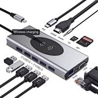 14-in-1 USB-C Dockingstation Hub Multifunktions-Typ-C-HUB mit HDTV und kabelloser Ladefunktion für MacBook und HDMI-Adapter