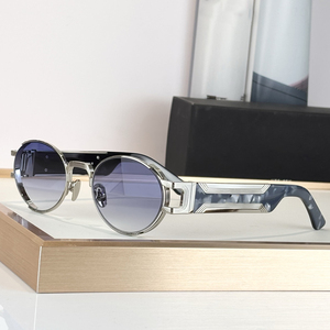 Occhiali da <span class=keywords><strong>Sole</strong></span> di Lusso UV400 in Stile Street Europeo e Americano alla Moda per Uomo e Donna, Montatura Ovale in Titanio per Sport all'Aperto - Product Image 4