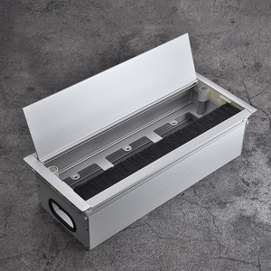 Caja de aluminio con ranura cuadrada de 120x300x400mm, gestión de cables duradera para escritorio de oficina, diseño minimalista - Product Image 1