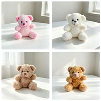 SongshanToys OEM Personnalisé Marron Gris Rose Blanc Pendentif Porte-clés Ours en Peluche Miniature 10 cm avec Logo et T-shirt Imprimé Coloré