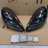 Pour Porsche Cayenne 18-23, ensemble de phares 9Y0 modifiés et améliorés avec phares matriciels à LED à quatre yeux noircis