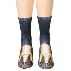 Vente en gros de chaussettes à sublimation <span class=keywords><strong>pour</strong></span> chat chien tigre ours cheval zèbre cochon guépard gorille <span class=keywords><strong>aigle</strong></span> impression 3D longues chaussettes à pattes d'animaux - Product Image 1