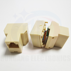 Rg 4p4c Duplex <span class=keywords><strong>Adapter</strong></span> Cáp điện thoại Extender <span class=keywords><strong>RJ9</strong></span> nữ để Dual RJ11 nữ ổ cắm <span class=keywords><strong>RJ45</strong></span> loại Splitter jack cắm - Product Image 5