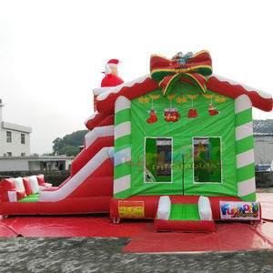 Commercial grade christmas santa claus <b>inflatable</b> bounce <b>house</b> and slide combo castillo hinchable for outdoor holiday party - Product Image 1