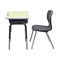 Ensemble table et chaise scolaire pour adultes et étudiants, bureau et chaise fixes, hauteur de la jambe du bureau réglable