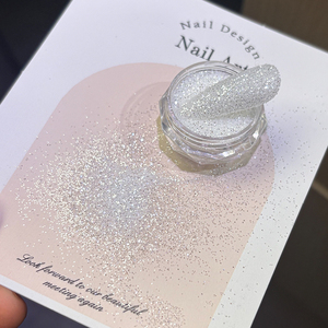 Poudre à paillettes pour ongles, 1,5 g, <span class=keywords><strong>blanc</strong></span> diamant brillant, super brillant, paillettes holographiques fines pour ongles - Product Image 3