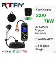 Nouveau chargeur EV portable AC 32A 7kW, adapté à l'Australie, charge rapide de véhicules électriques pour une utilisation à domicile et en extérieur avec écran LCD