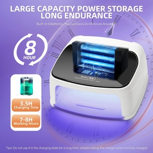 288W Cordless UV LED Nail <b>Lamp</b> Rechargeable Nail Dryer Large LCD Display 4 <b>Timer</b> Setting Auto Sensor Plastic/Metal US Salon Home - Product Image 5