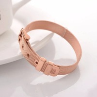Correa de reloj de 8/10/12/16mm de ancho, pulsera creativa ajustable de acero inoxidable para hombres y mujeres, longitud de 21cm, disponible en cuatro colores
