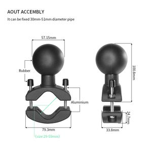 VIN MOUNTS New 2.25'' Torque Pipe Clamp Heavy Duty Ball Mount Automotive Equipment VIN-CD-GJDZ4-Charger Compatible Aluminium - Product Image 5