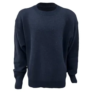 Custom Make Fashion Jacquard Pattern Men's Sweaters Cotton Cashmere Knitted Wool Crewneck Casual Sweater For Men