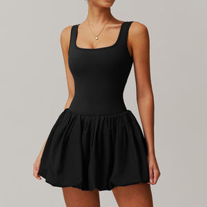 2025 Nieuwe Dames In Één Stuk Gebouwd Tennisjurk Met Ronde Kraag Bloemenjurken Uitgesneden Golfjurk Dansende Sportkleding - Product Image 4