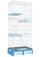 Cage à chat portable en acier inoxydable robuste, pliable, de luxe classique, avec verrou de sécurité pour les voyages et le repos quotidien