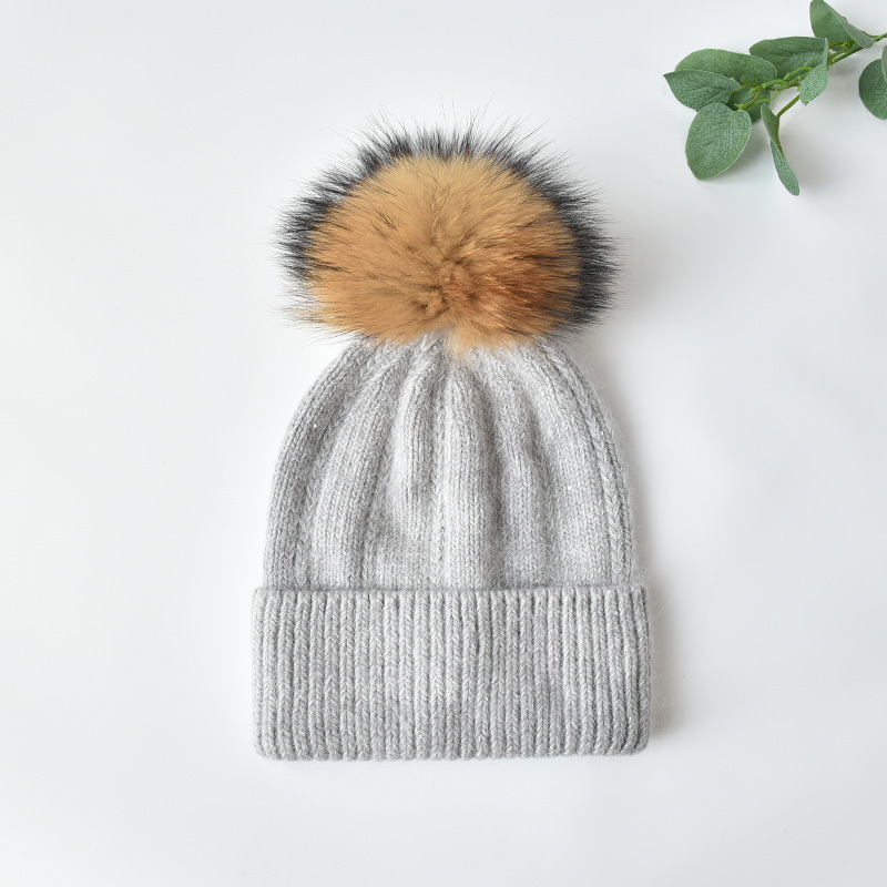 Light Grey +brown Pom