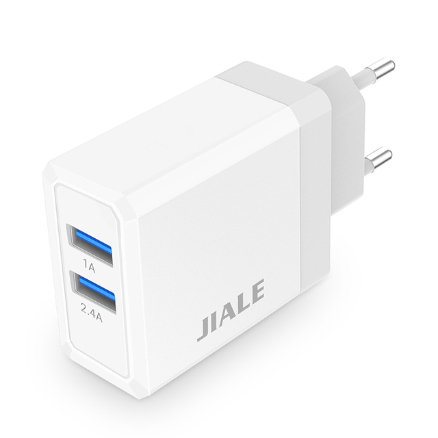 15W Output Double USB-A Port Fast Charging Speed Short Circuit Protection QC3.0 ABS Material Universal USB Wall Charger Adapter