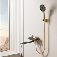 Ensemble de douche mural moderne et minimaliste en alliage d'aluminium, mitigeur trois fonctions chaud-froid à double poignée, vente en gros d'usine