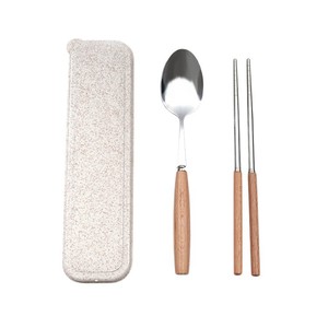 Stainless Steel Chopsticks And Spoon Set With Wooden Handle Portable Eco Friendly Cutlery For Students And Outdoor Use - Product Image 5