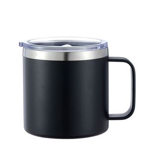 Tasses à café personnalisées avec logo, 12 oz, avec poignée, gobelet isotherme à double paroi, bouteilles d'eau noires avec revêtement en poudre pour le camping - Product Image 5