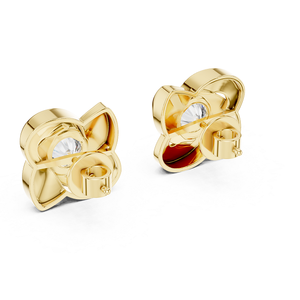 Boucles d'oreilles en or pour femmes avec diamants ronds brillants, bijoux fins en diamants de laboratoire pour occasions spéciales et mariages - Product Image 4