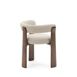 <span class=keywords><strong>Fauteuil</strong></span> en granit nordique en gros <span class=keywords><strong>avec</strong></span> accoudoirs, chaise de salle à manger en chenille marron, base en frêne foncé - Product Image 2