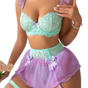 High-Quality Erotic Flower Embroidery See-through Underwear <b>Sexy</b> Lingerie <b>Set</b> for Women - Product Image 6