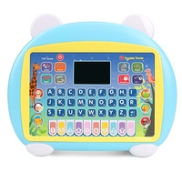 Máquina de aprendizaje de educación temprana para niños con pantalla LED en inglés de dibujos animados tableta Azul rosa para juguete infantil