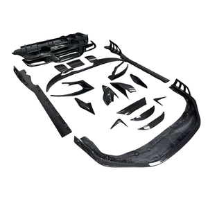 Material de fibra de carbono para Ferrari <span class=keywords><strong>F8</strong></span> a Key Style Body Kit Front Lip Side Faldones Difusor trasero Spoiler Wrap Angle Tuyere - Product Image 1